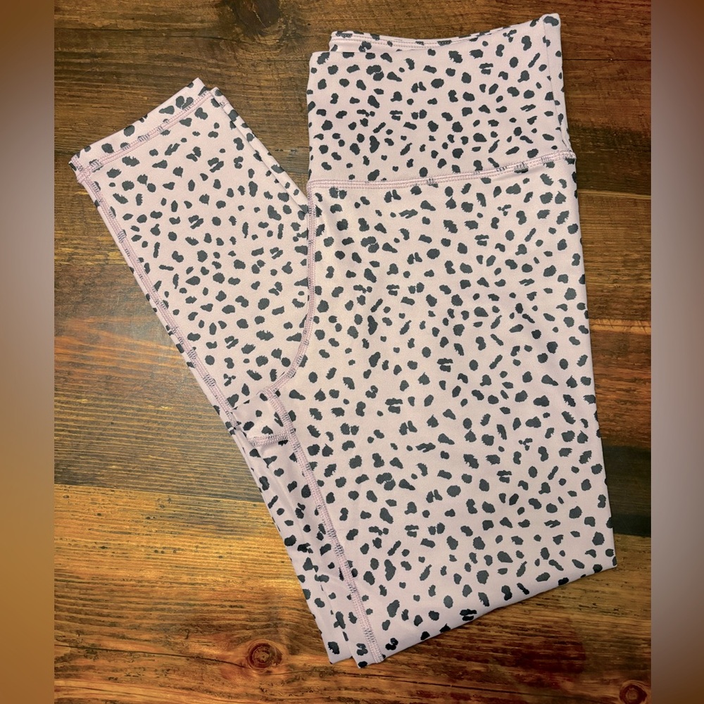 ZYIA mauve leopard high rise leggings | 6-8